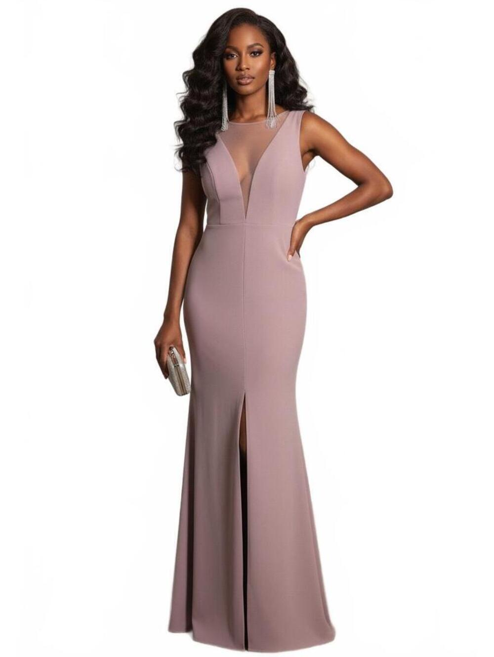 NWOT dDB Studio “Illusion” Rose Mermaid Gown
